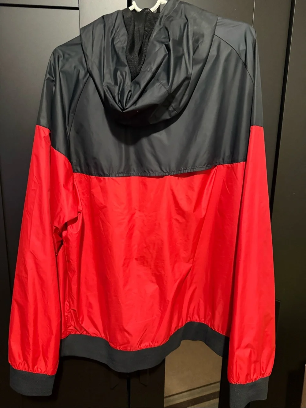 Nike Black Windbreaker Jacket with Red Logo Tag